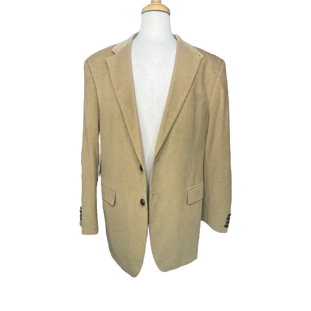 Lauren Ralph Lauren Men's Beige Cotton Sports Blazer with Elbow Patches 42L - Picture 10 of 14